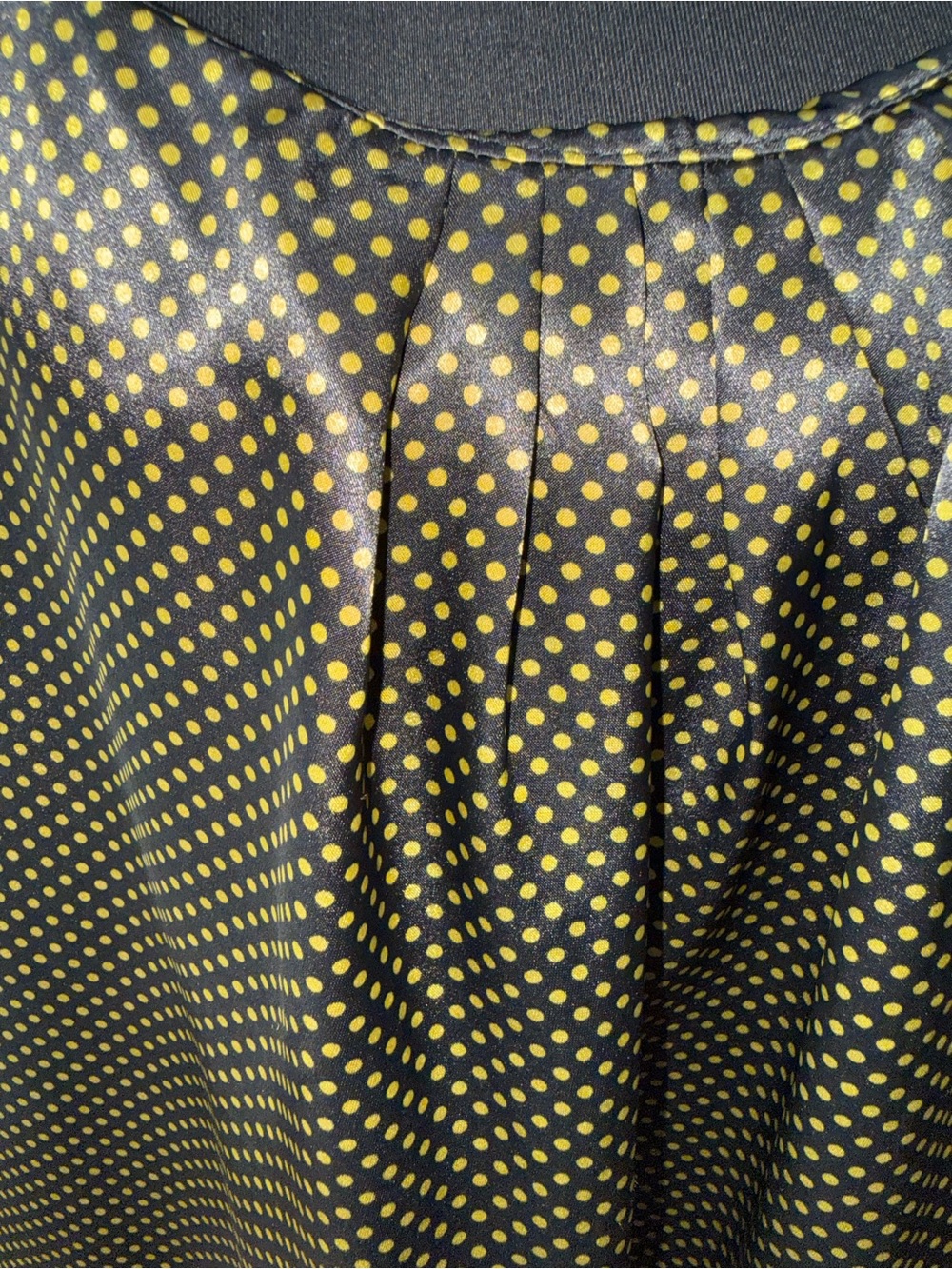 NWT- XL Black and Yellow Tank Polkadot Shiny Built In Bra Top Camisole